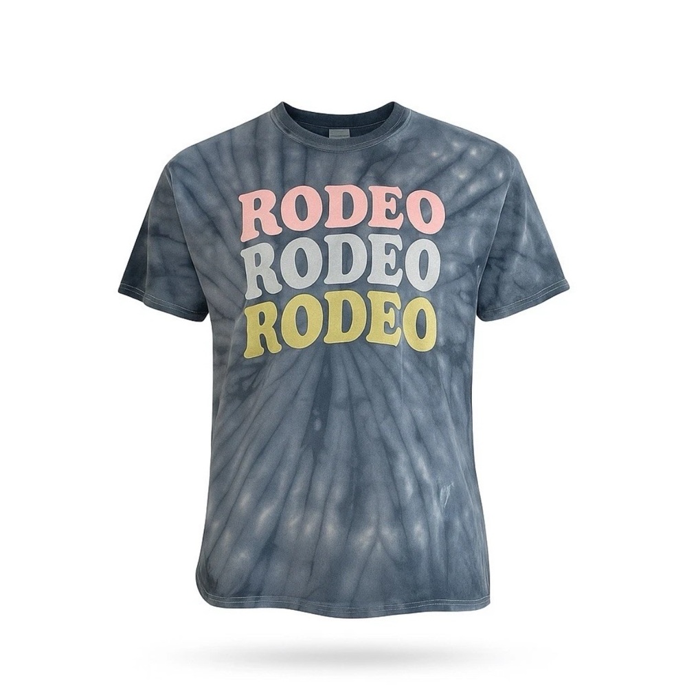 Western Cowgirl Tie-Dye‎ RODEO Vtg Style Graphic Women's Fun Tee T Shirt M Farm